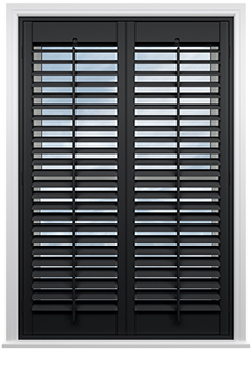 Kensington, Onyx Black - Full Height Plantation Shutter